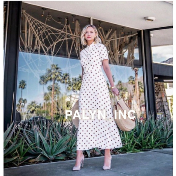 NWT ZARA LONG POLKA DOT DRESS WITH BELT - Picture 6 of 8